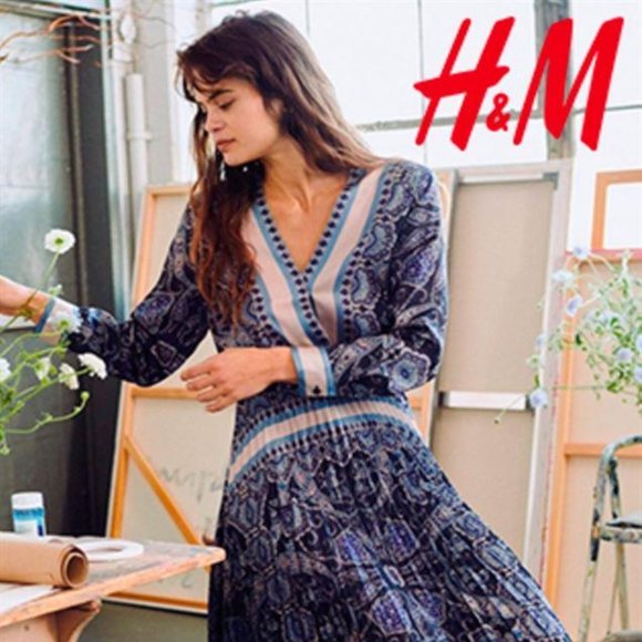 H&M Unique Dress with pleated skirt Sz L/XL - Picture 3 of 5